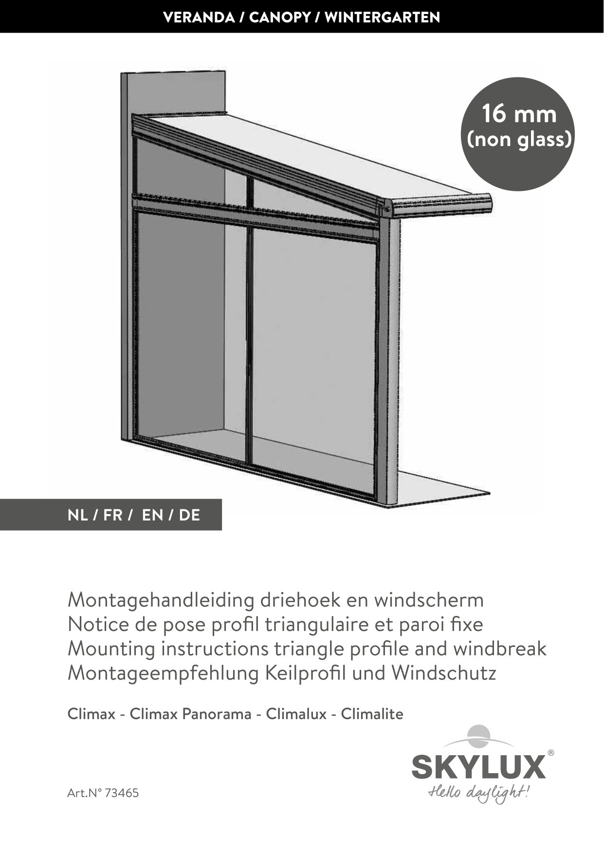Installation instructions Triangle & Wind Deflector