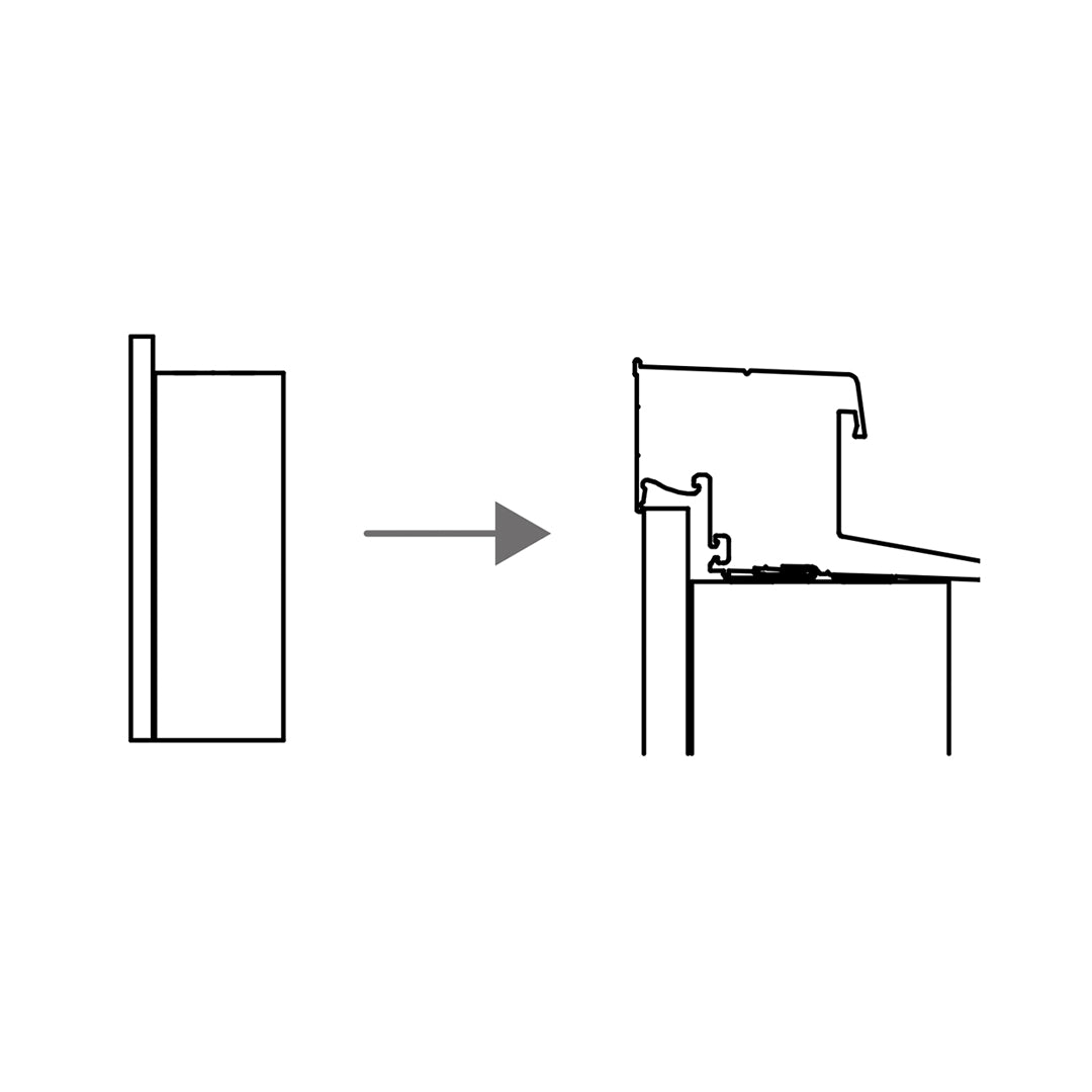 renovatiekader pvc met inserts voor lichtkoepel of platdakraam 1000 x 1900 mm