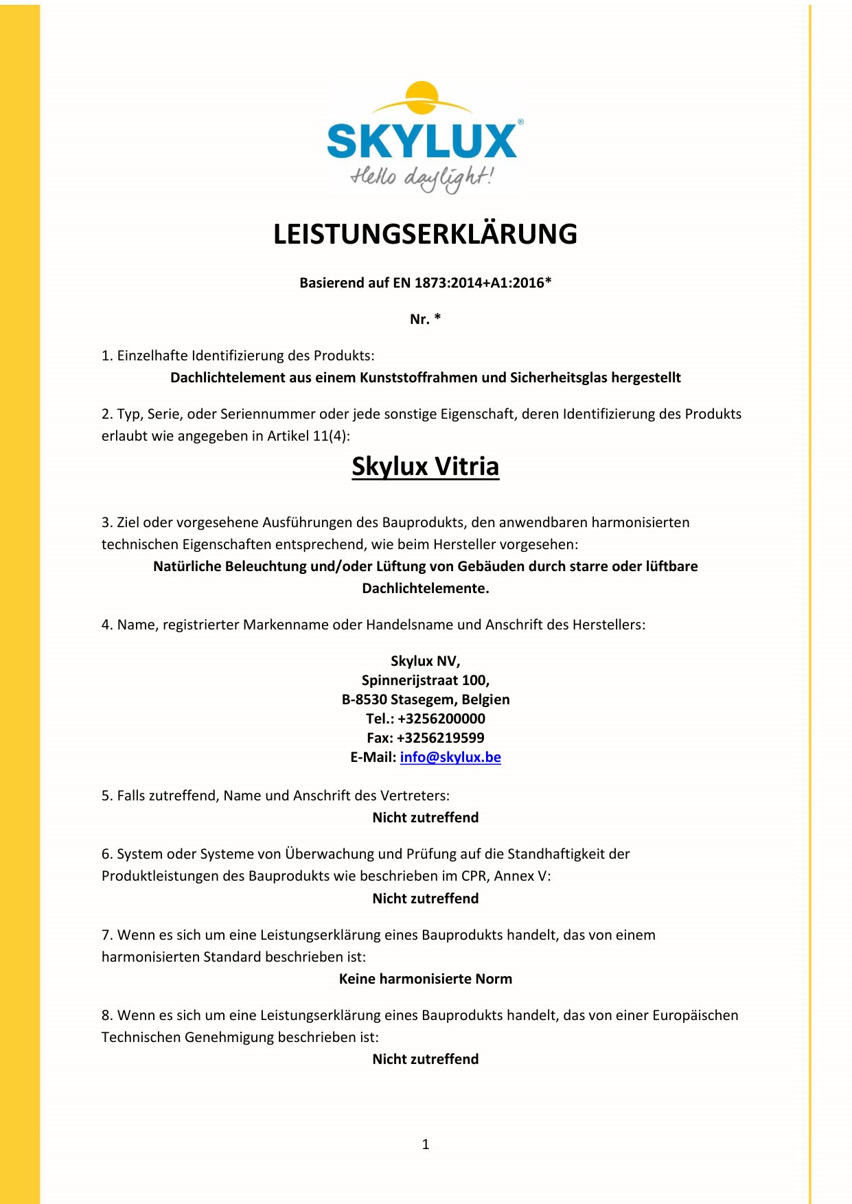 DOP (Declaration of Performance)