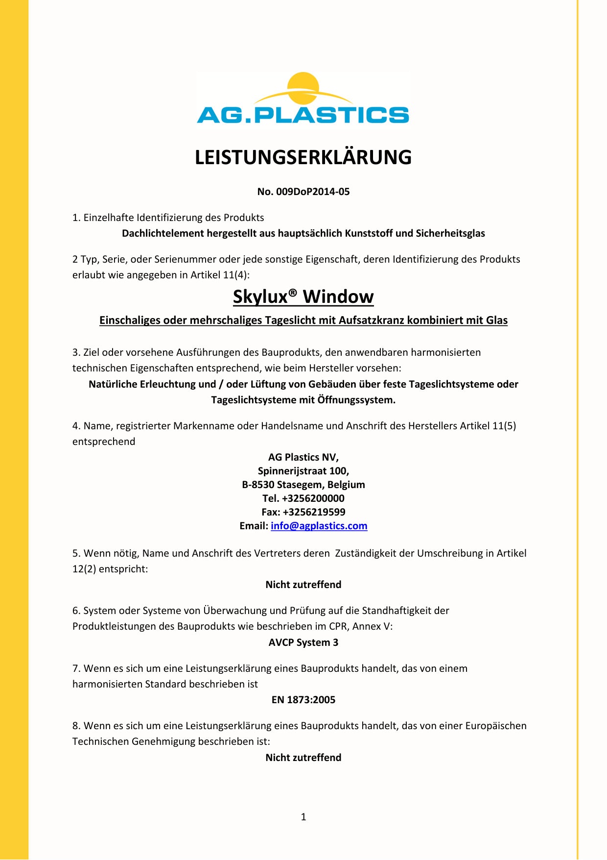 DOP (Declaration of Performance)