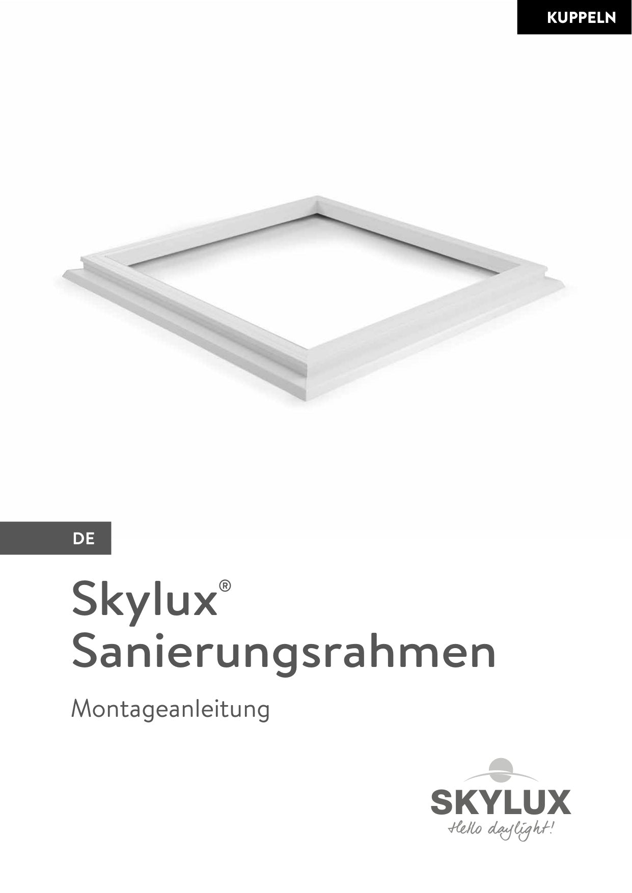 Installation instructions - Adapter frame