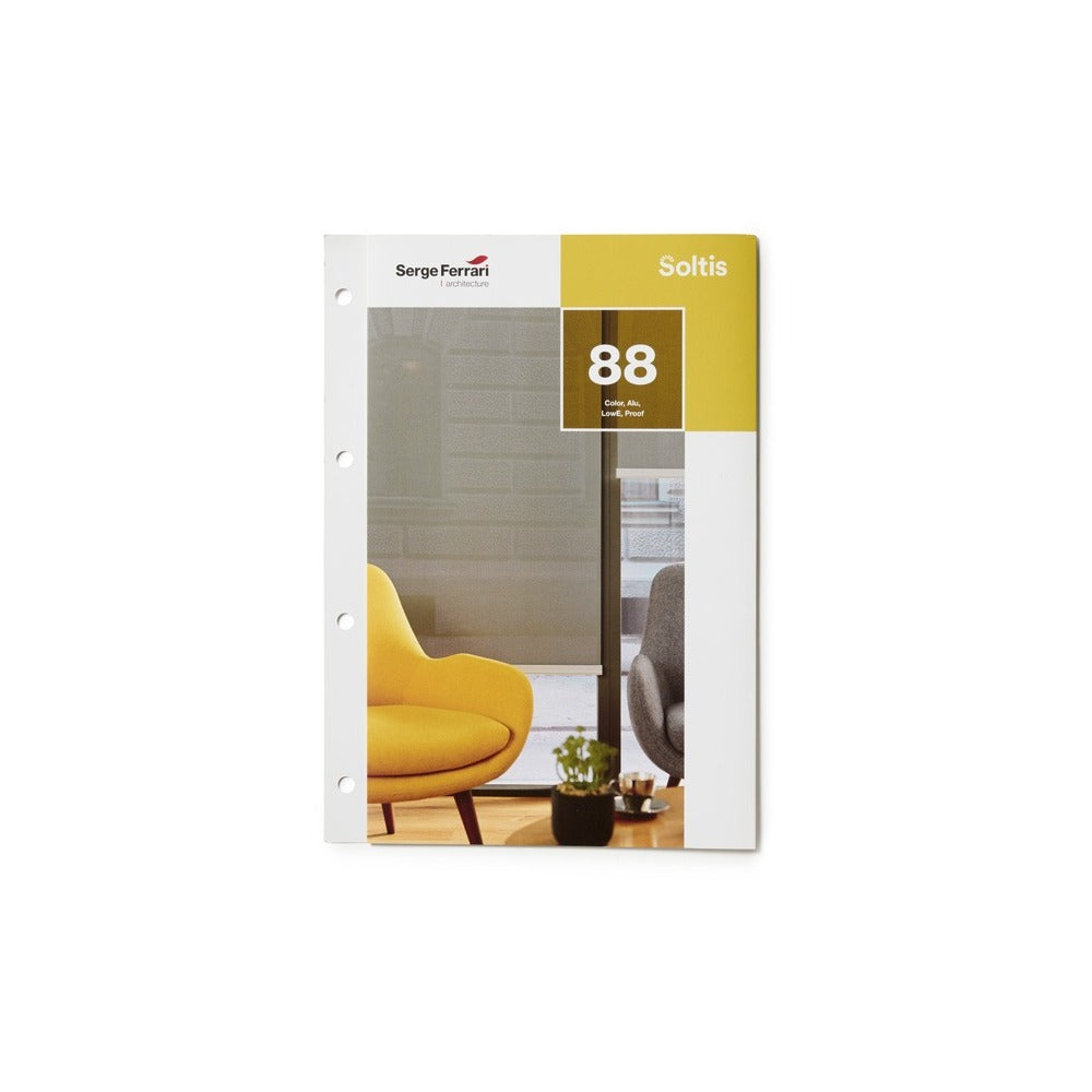 Sample swatch card vertical screen canvases Soltis 88 - item no. 119607