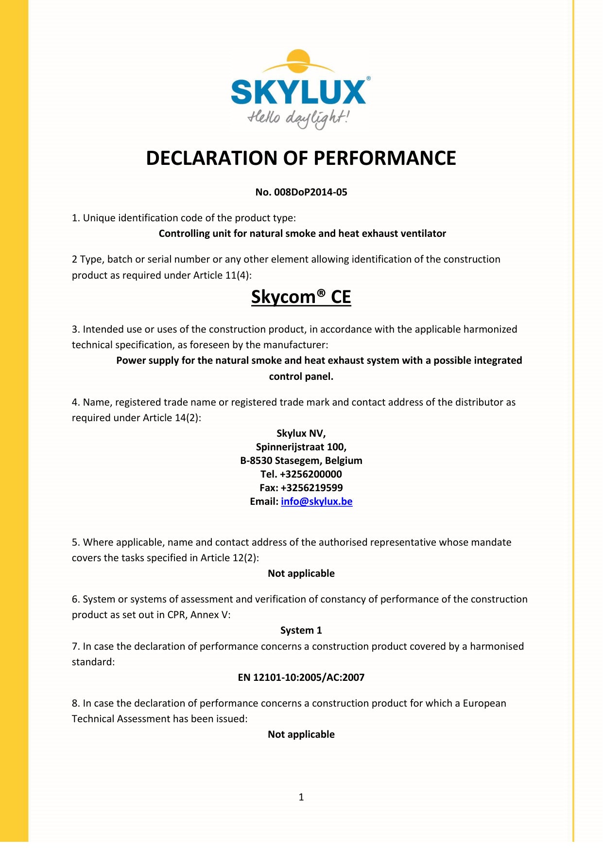 DOP (Declaration of Performance)