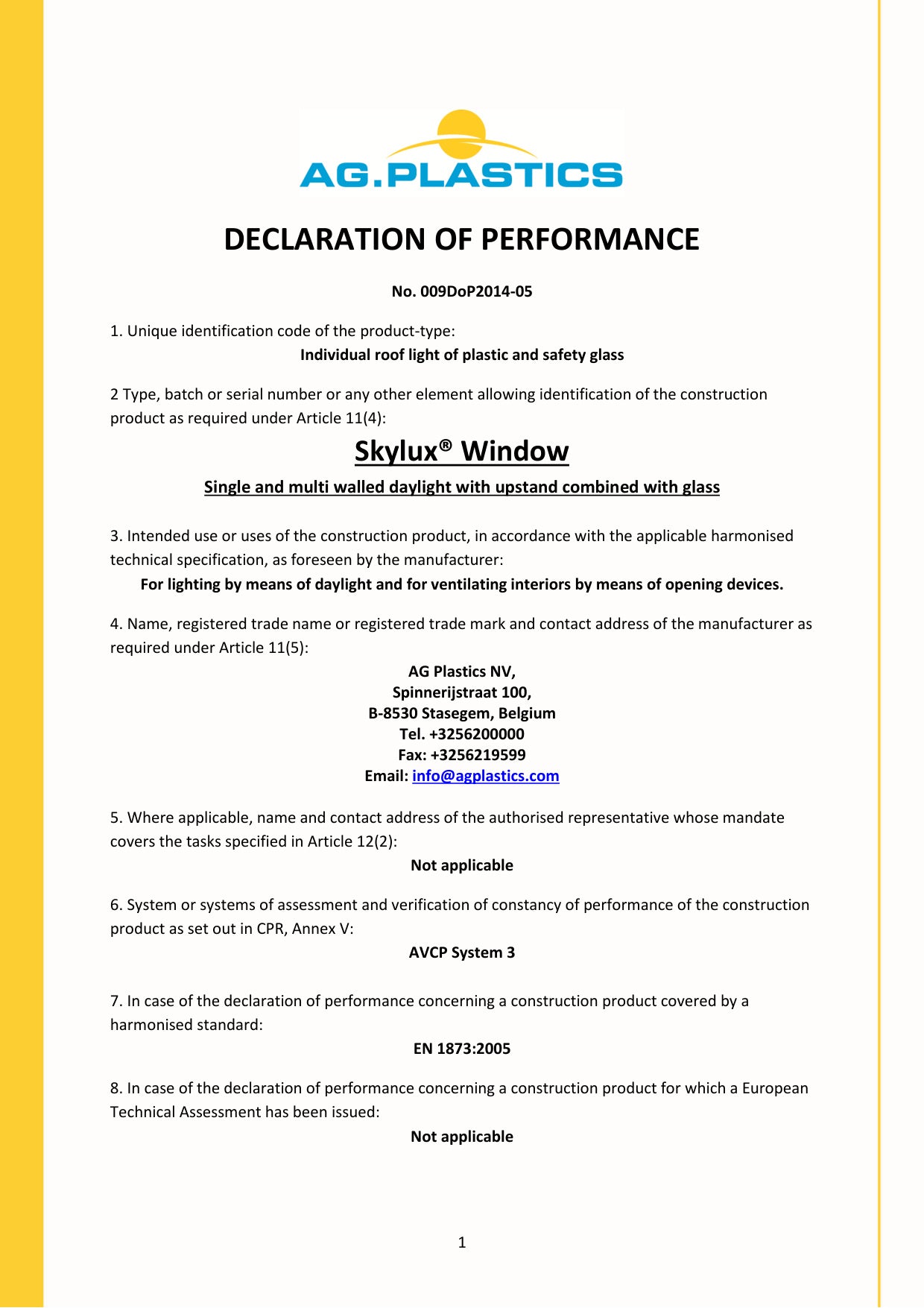 DOP (Declaration of Performance)