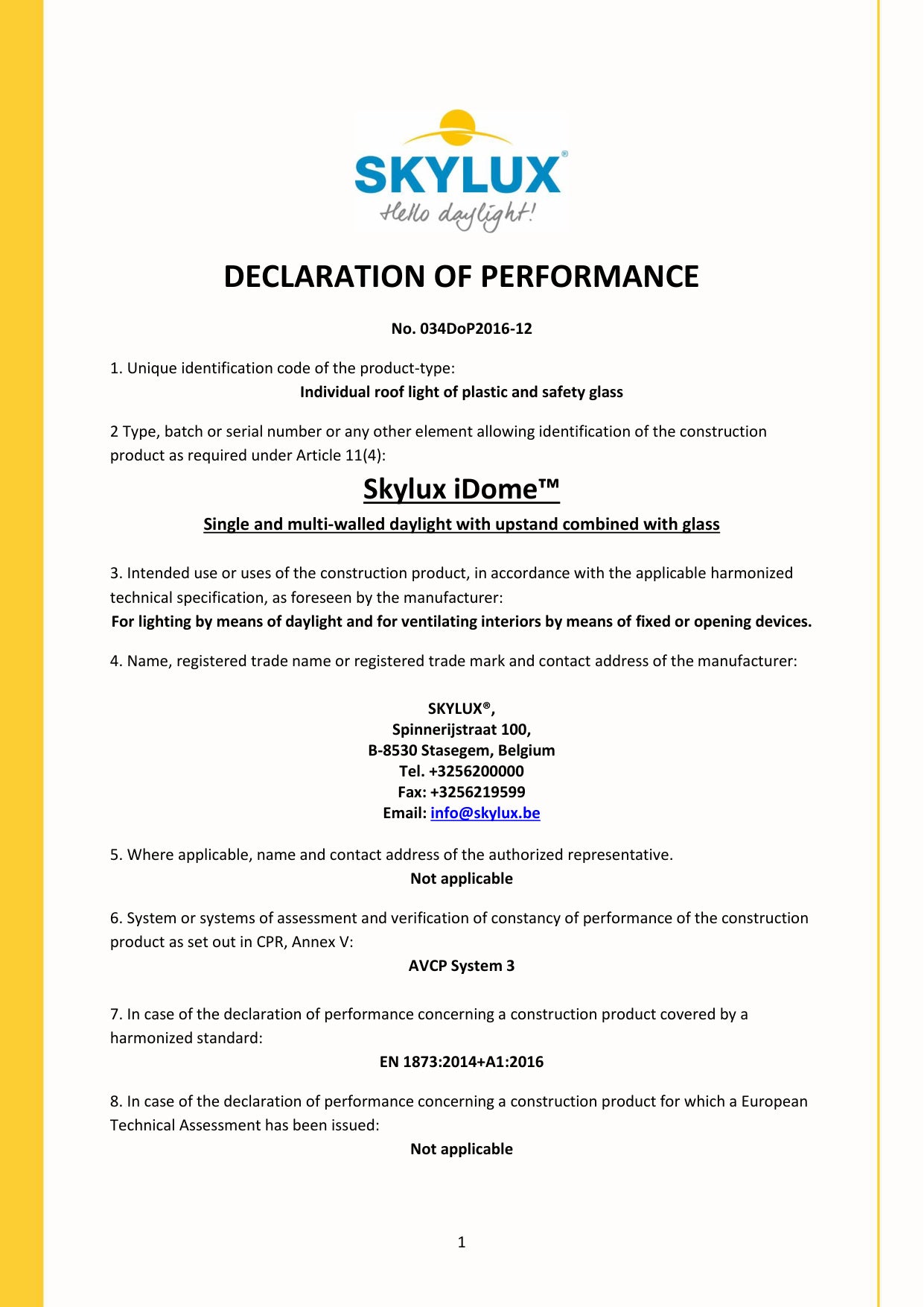 DOP (Declaration of Performance)