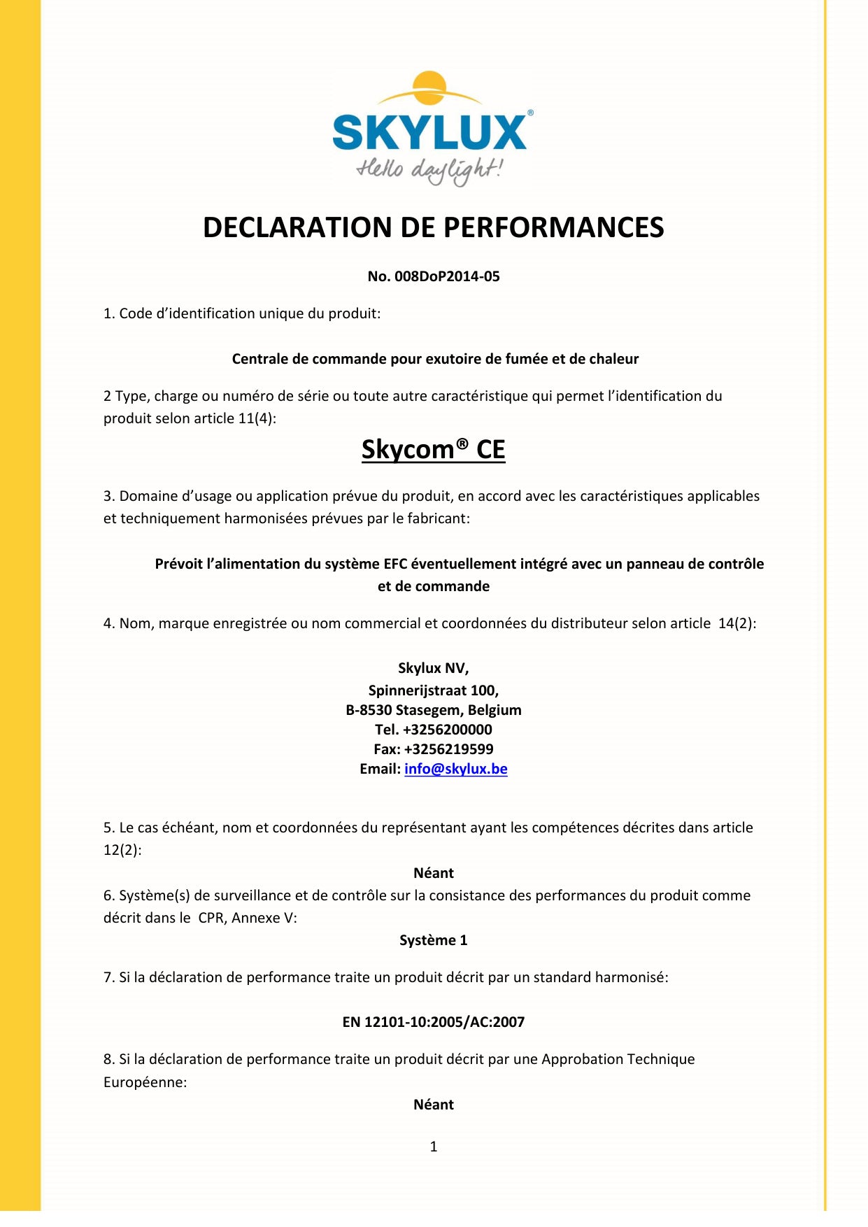 DOP (Declaration of Performance)