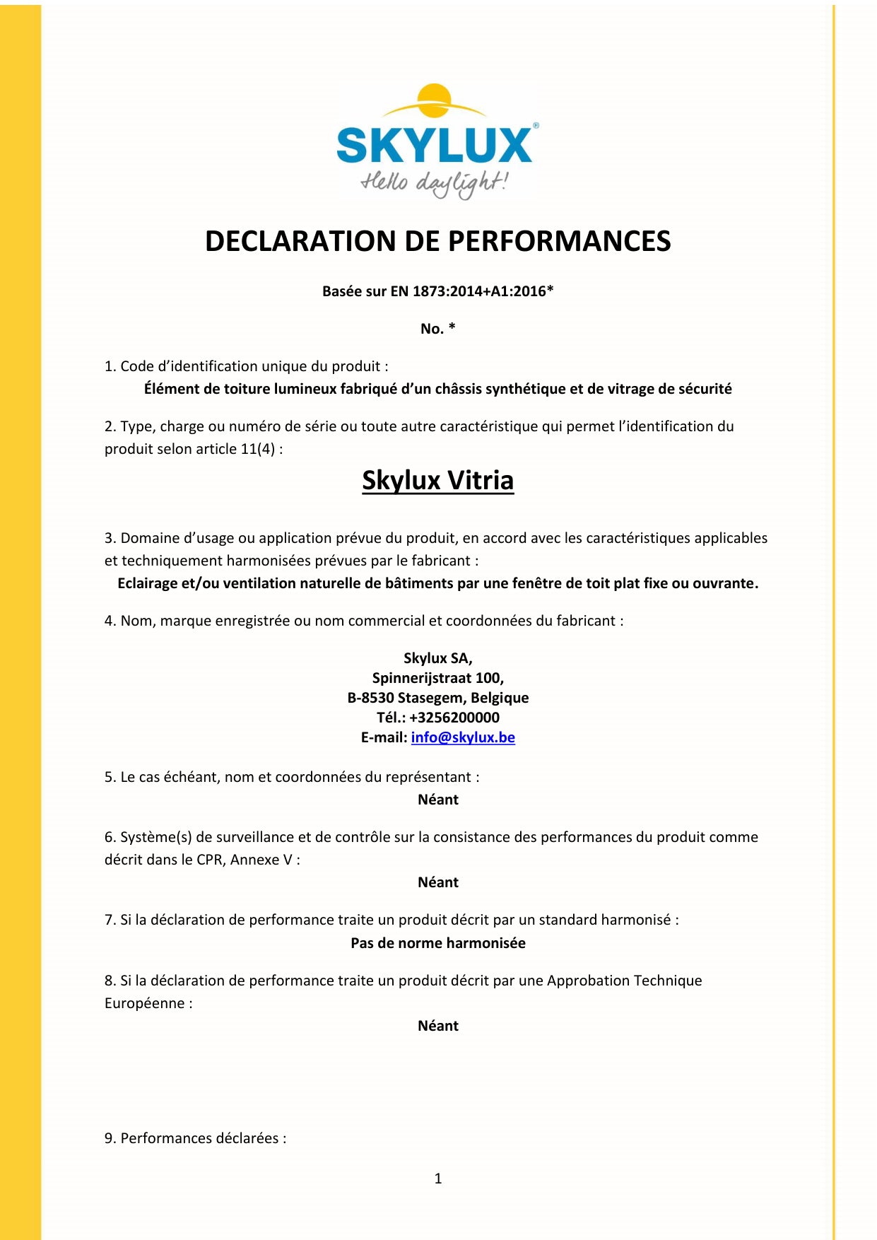 DOP (Declaration of Performance)