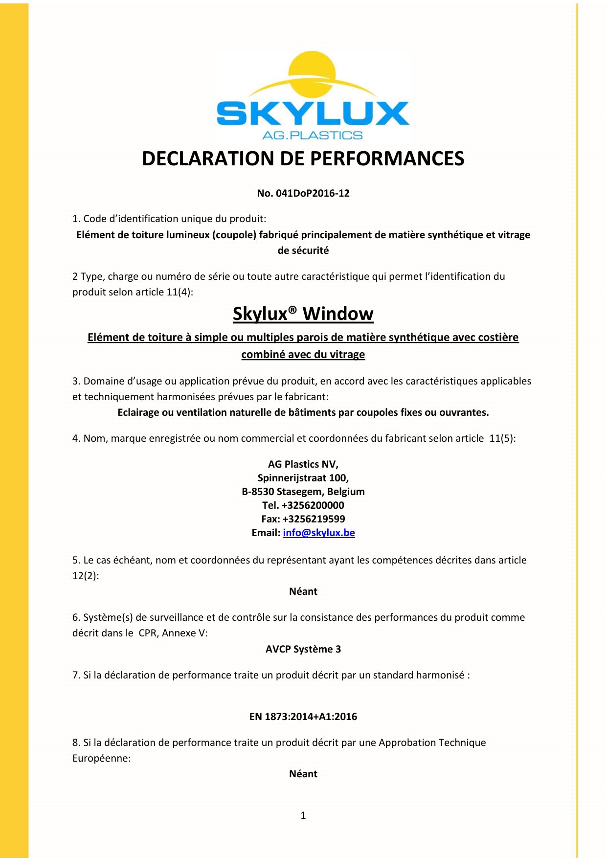 DOP (Declaration of Performance)