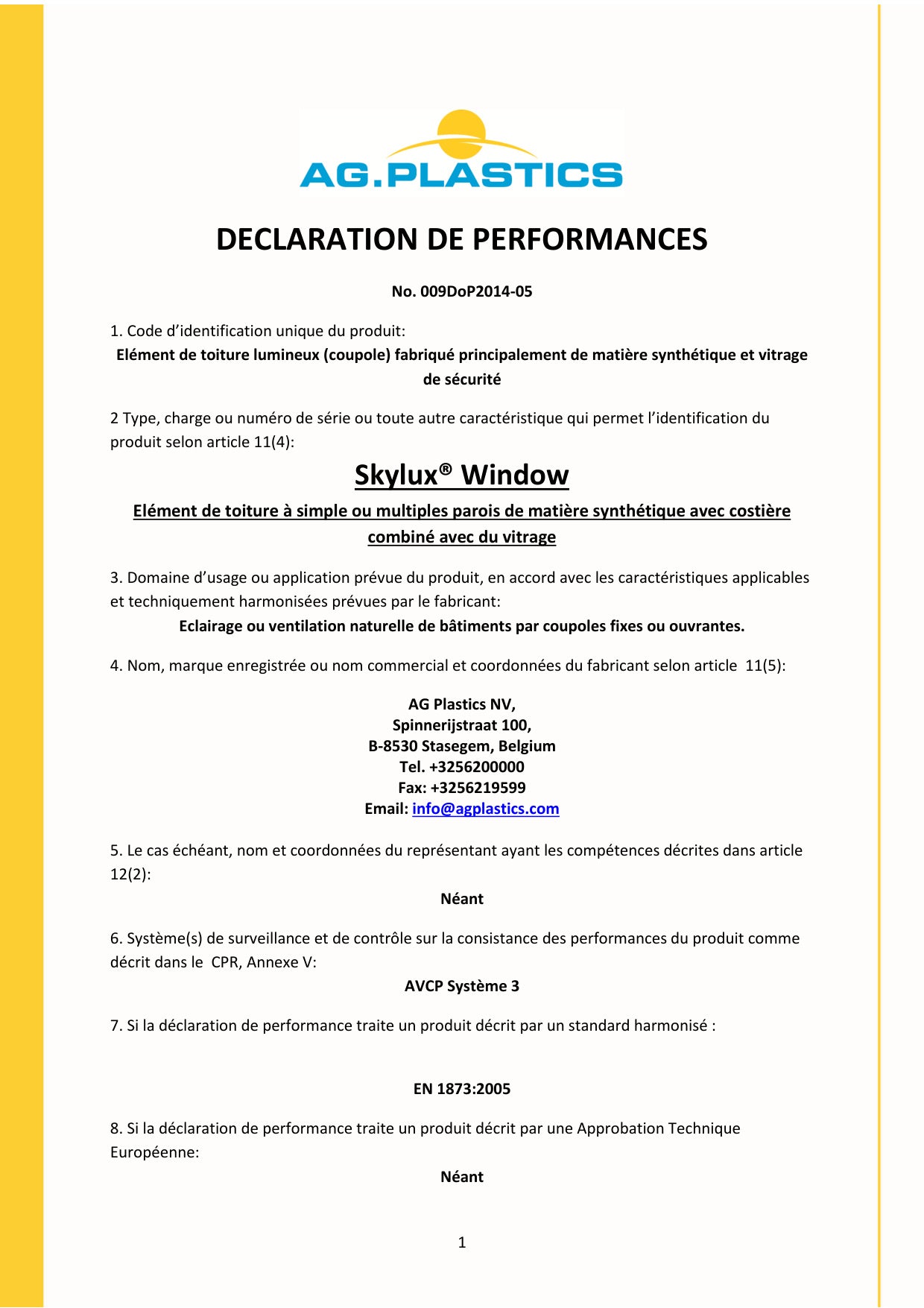 DOP (Declaration of Performance)