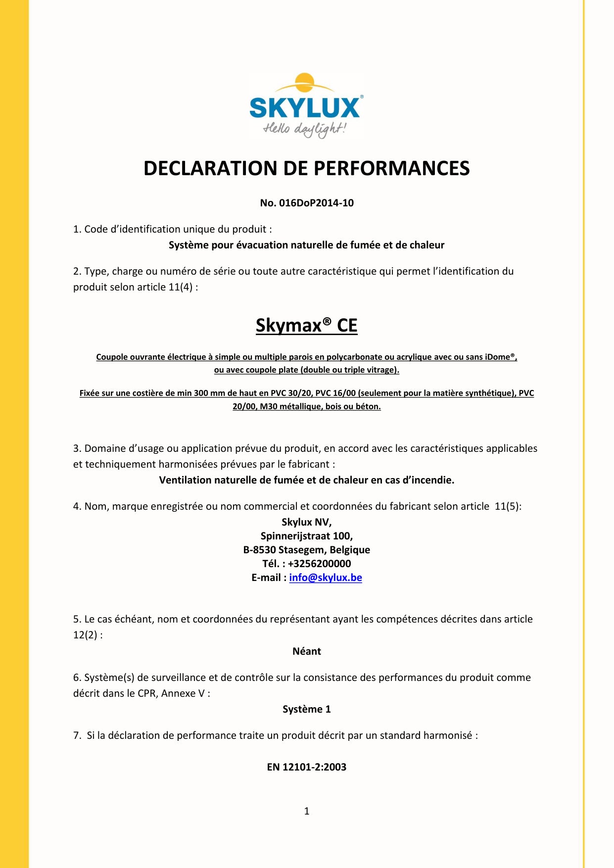 DOP (Declaration of Performance)