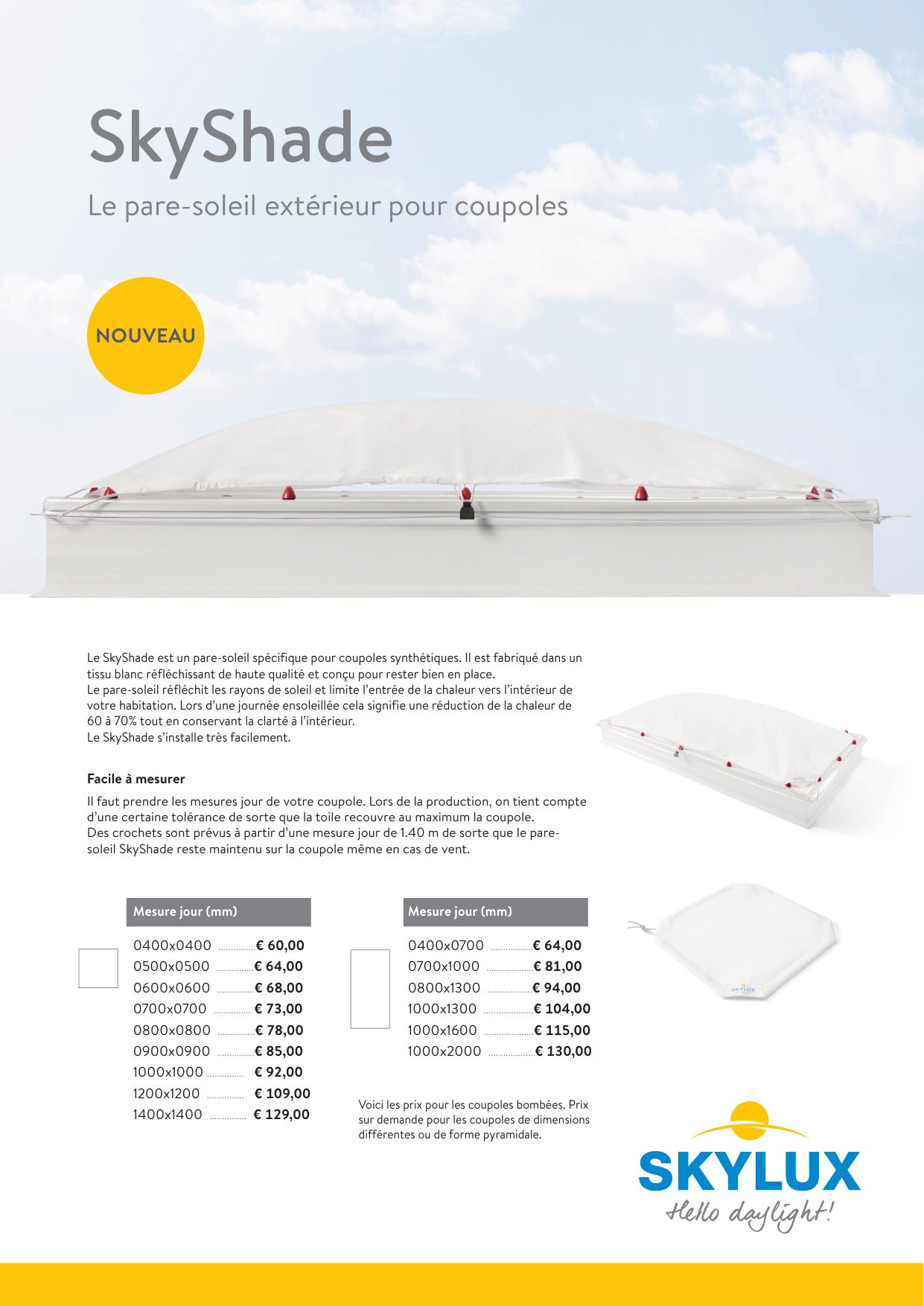 Prijslijst SkyShade
