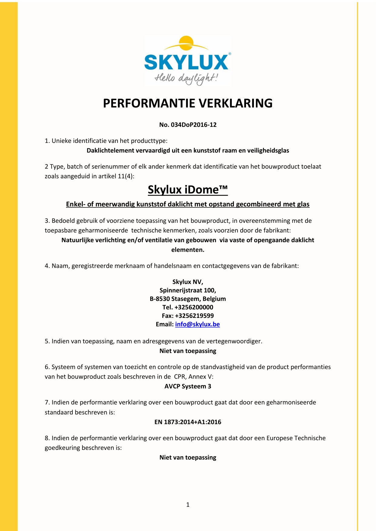 DOP (Declaration of Performance)