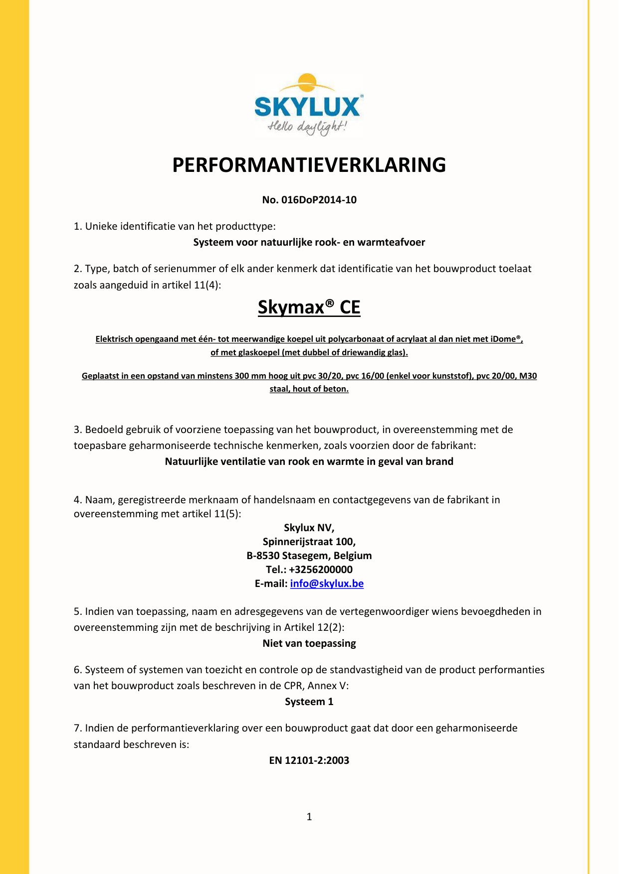 DOP (Declaration of Performance)