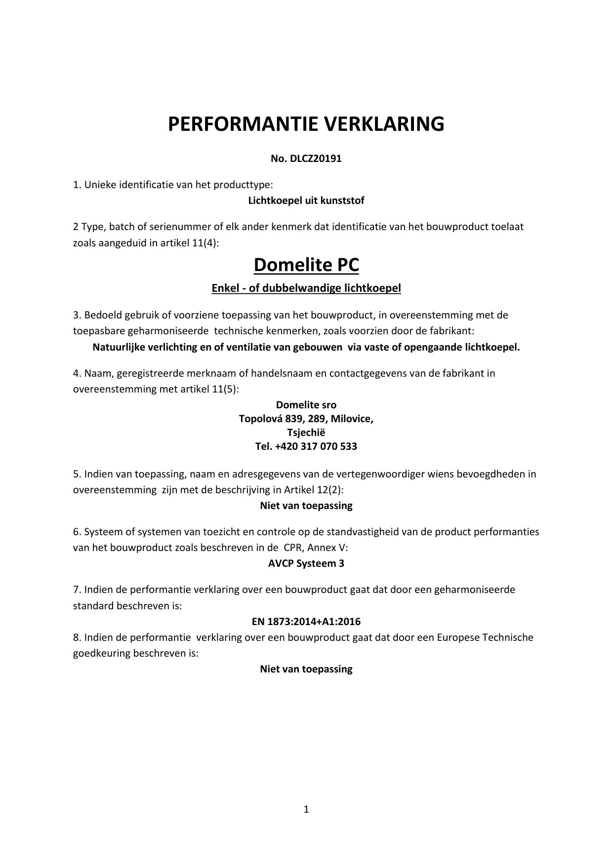 DOP (Declaration of Performance)