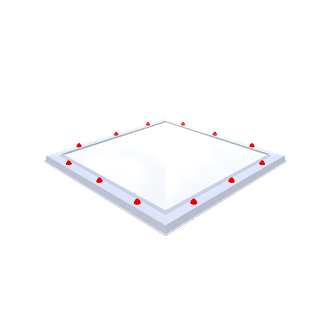 Skylux piramide polycarbonaat lichtkoepel 3-wandig - pc helder / pmma helder / pmma helder 1100 x 1100 mm