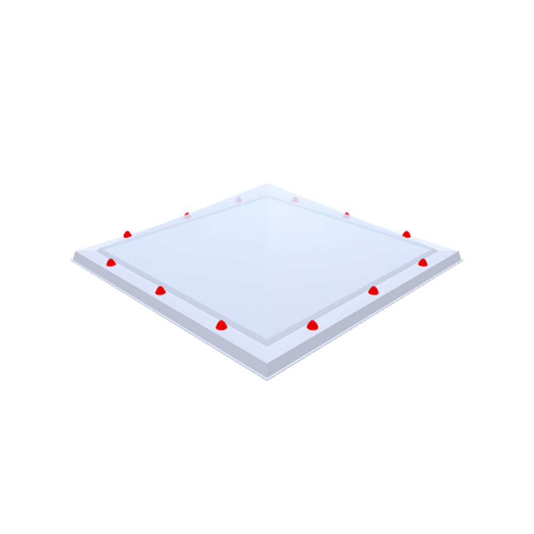 Skylux piramide polycarbonaat lichtkoepel 3-wandig - pc helder / pmma opaal / pmma opaal 1000 x 1000 mm