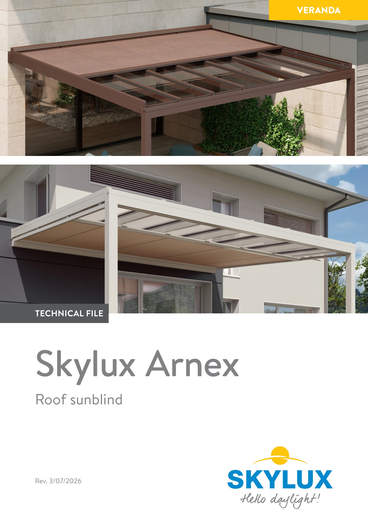 Technical file - Canopy sunblinds