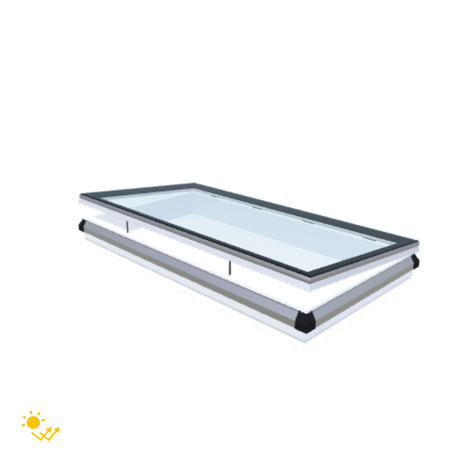 iWindow Platdakraam Opengaand op zonne-energie - Complete Set 100x200 cm - Skylux