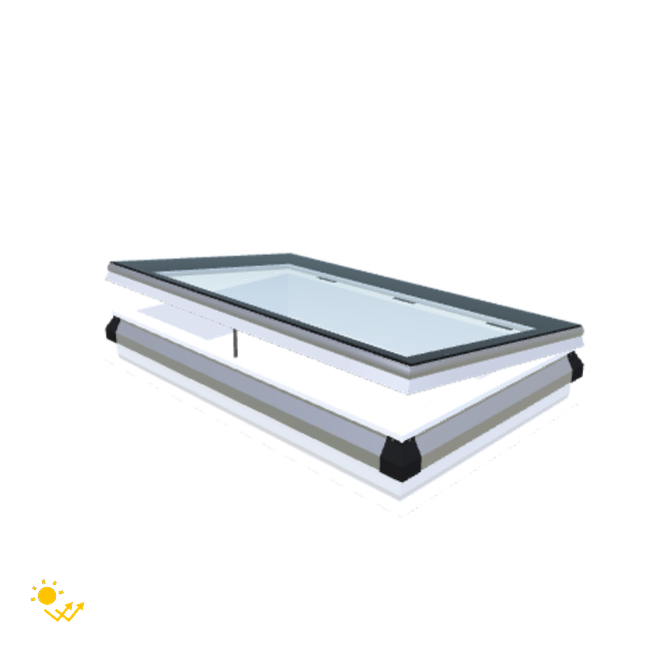 iWindow Platdakraam Opengaand op zonne-energie - Complete Set 75x125 cm - Skylux