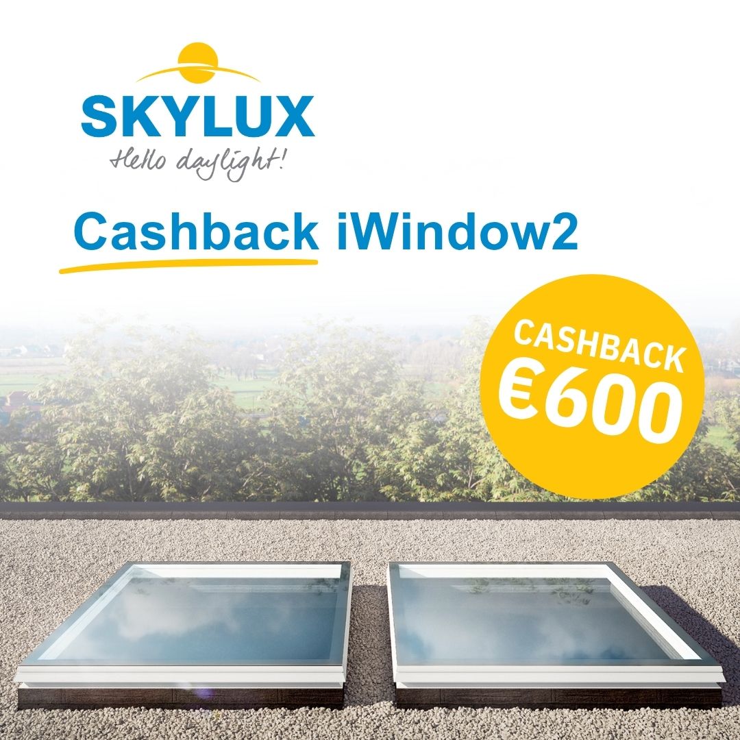Werbematerialien für die Skylux iWindow2 Cashback-Aktion