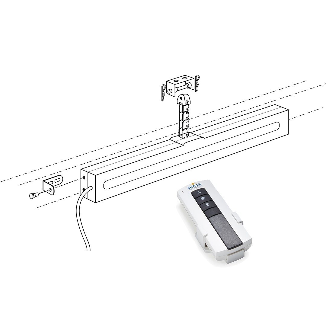 Skylux electric 230V chain motor for remote control - Including mounting set