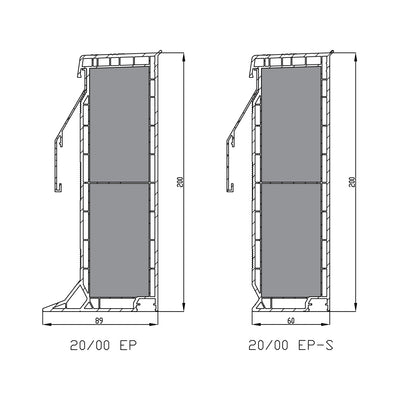ventilerende pvc-opstand 20/00 met vluchtraam met kruk - enkel systeem 0600 x 0900 mm