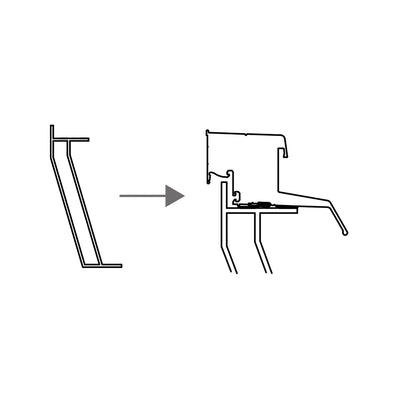 renovatiekader pvc met inserts voor lichtkoepel of platdakraam 0450 x 0450 mm