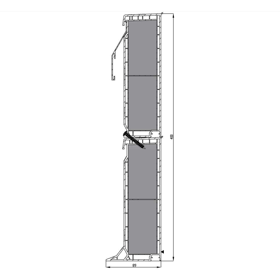 ventilerende pvc-opstand 20/00 met enkele elektrische spindel 230V 0600 x 1300 mm