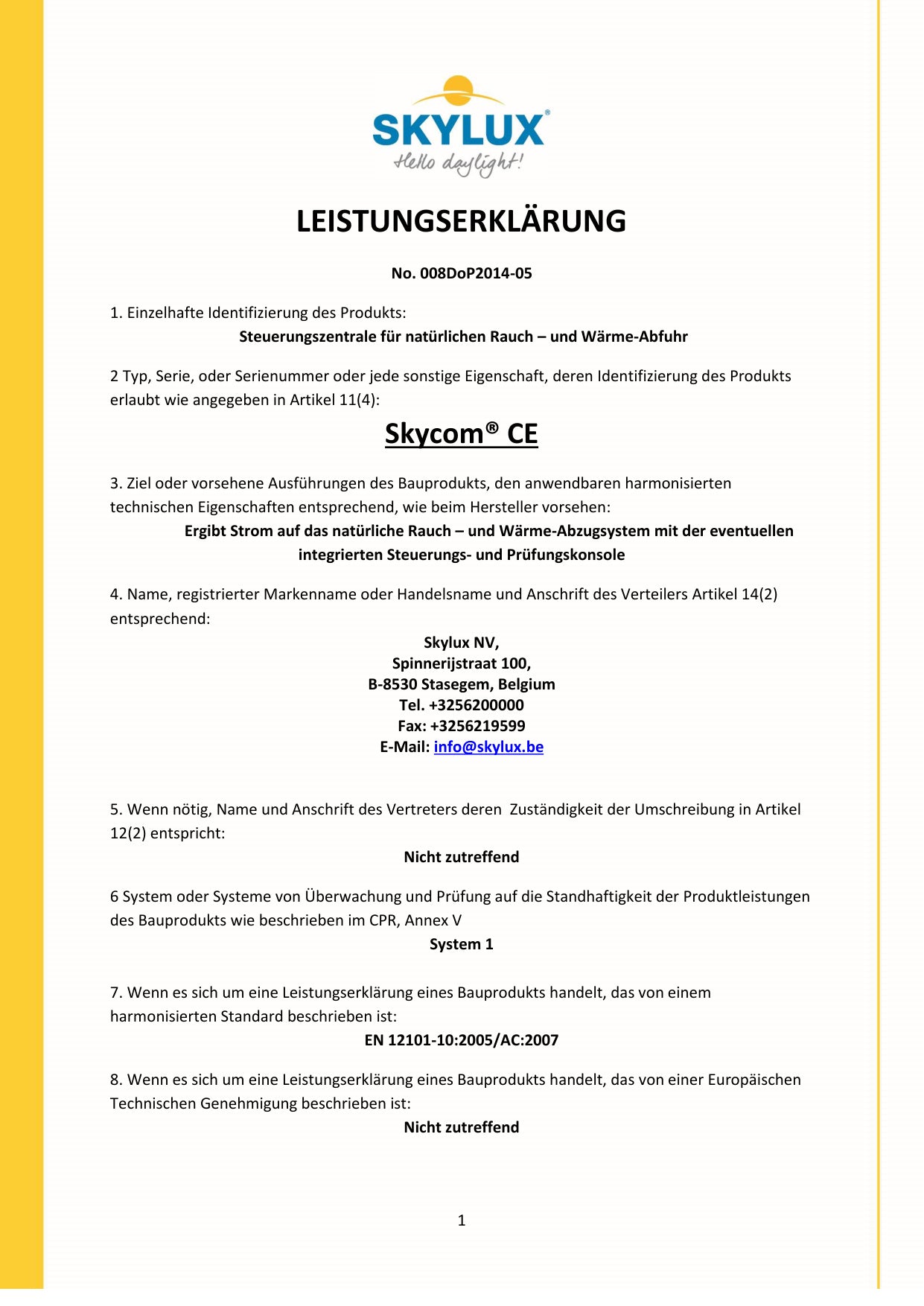 DOP (Declaration of Performance)