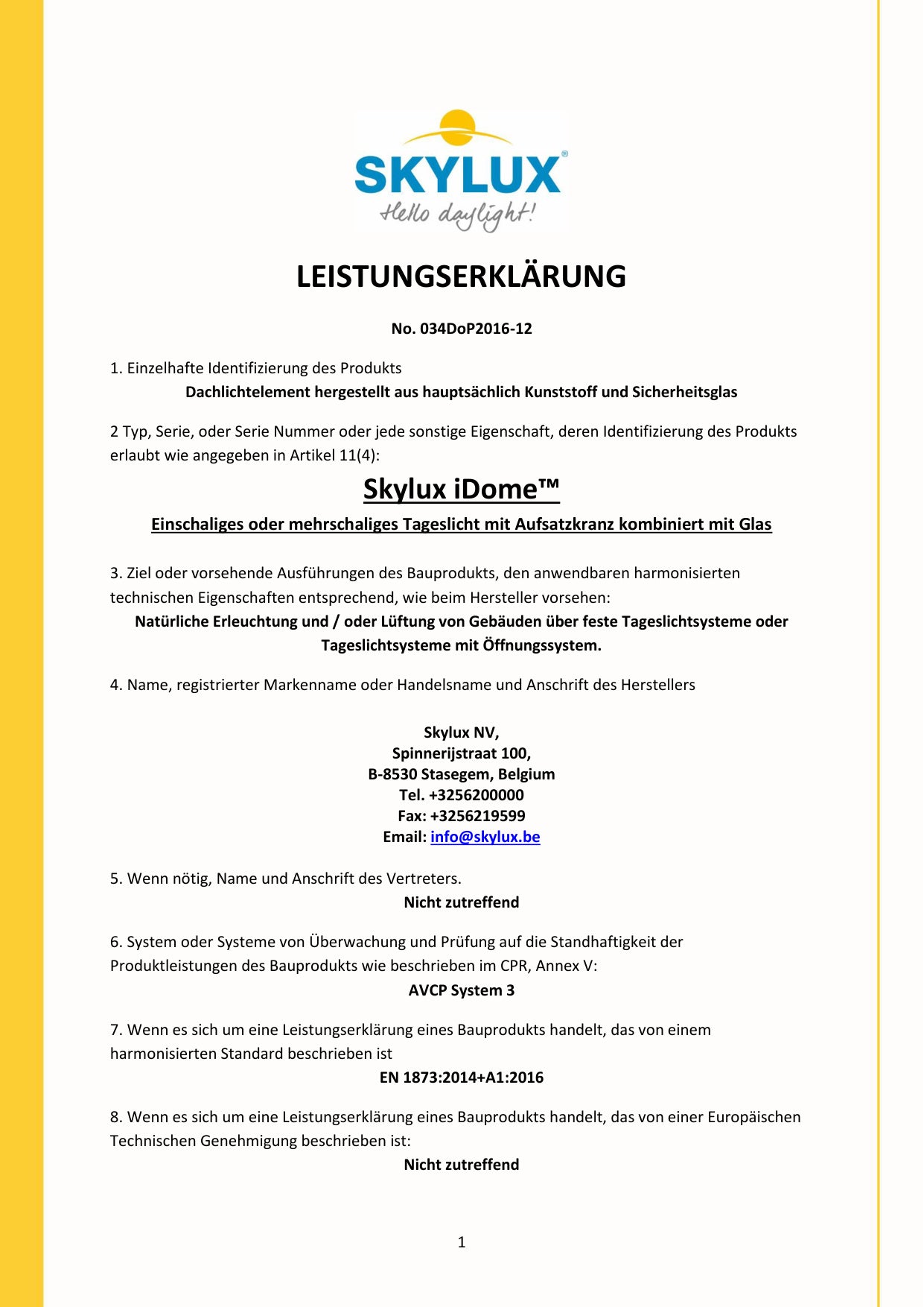 DOP (Declaration of Performance)