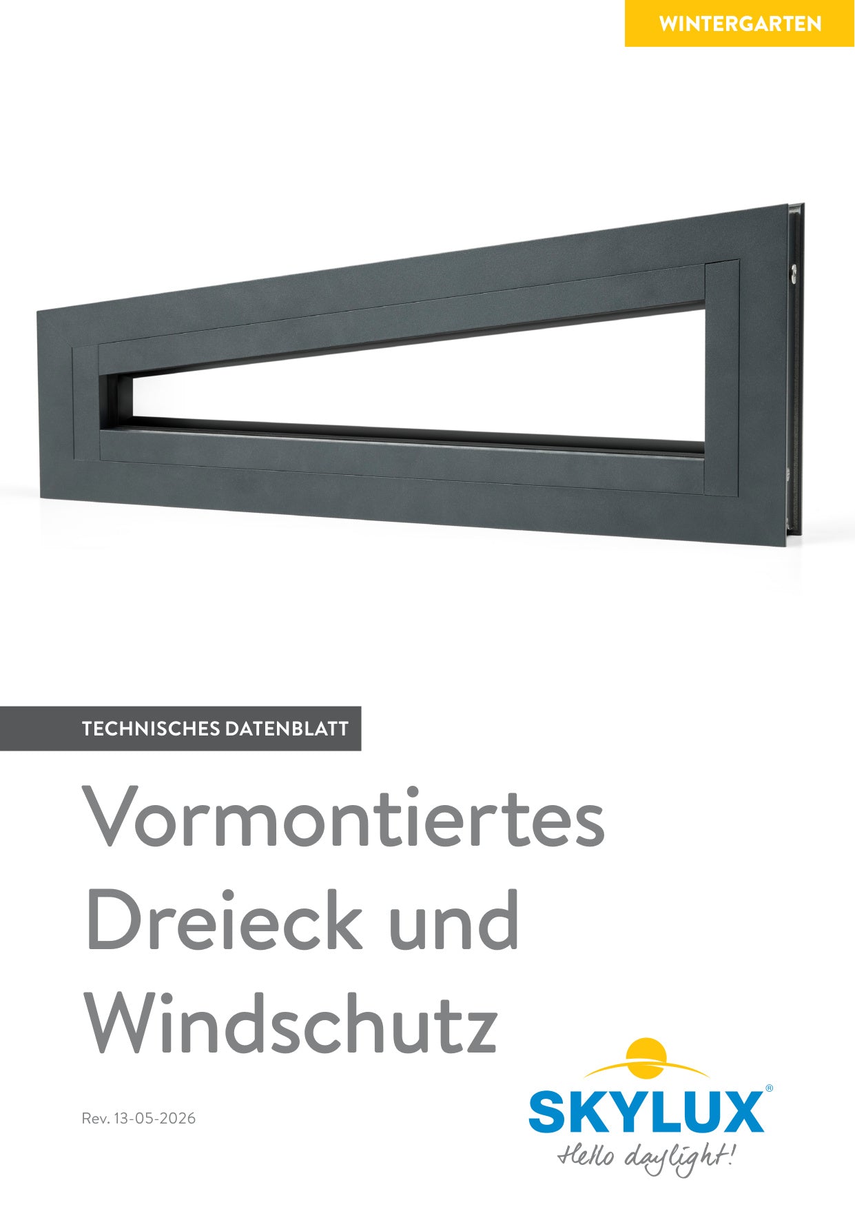 Technical Data Sheet pre-assembled triangle and wind deflector 