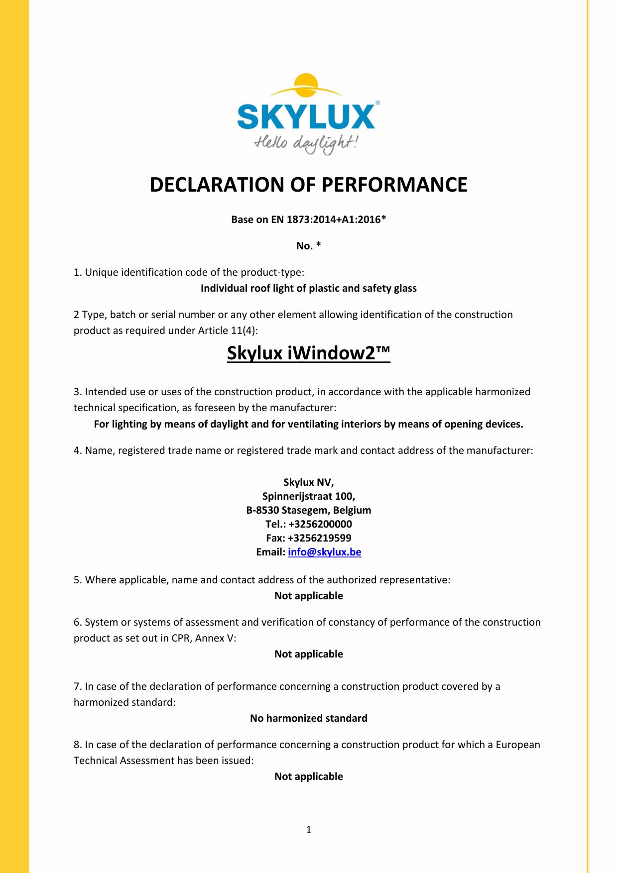 DOP (Declaration of Performance)