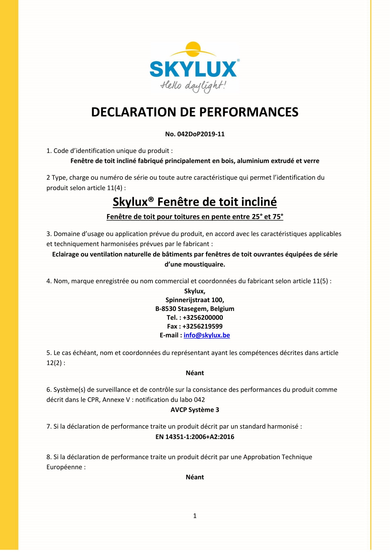 DOP (Declaration of Performance)