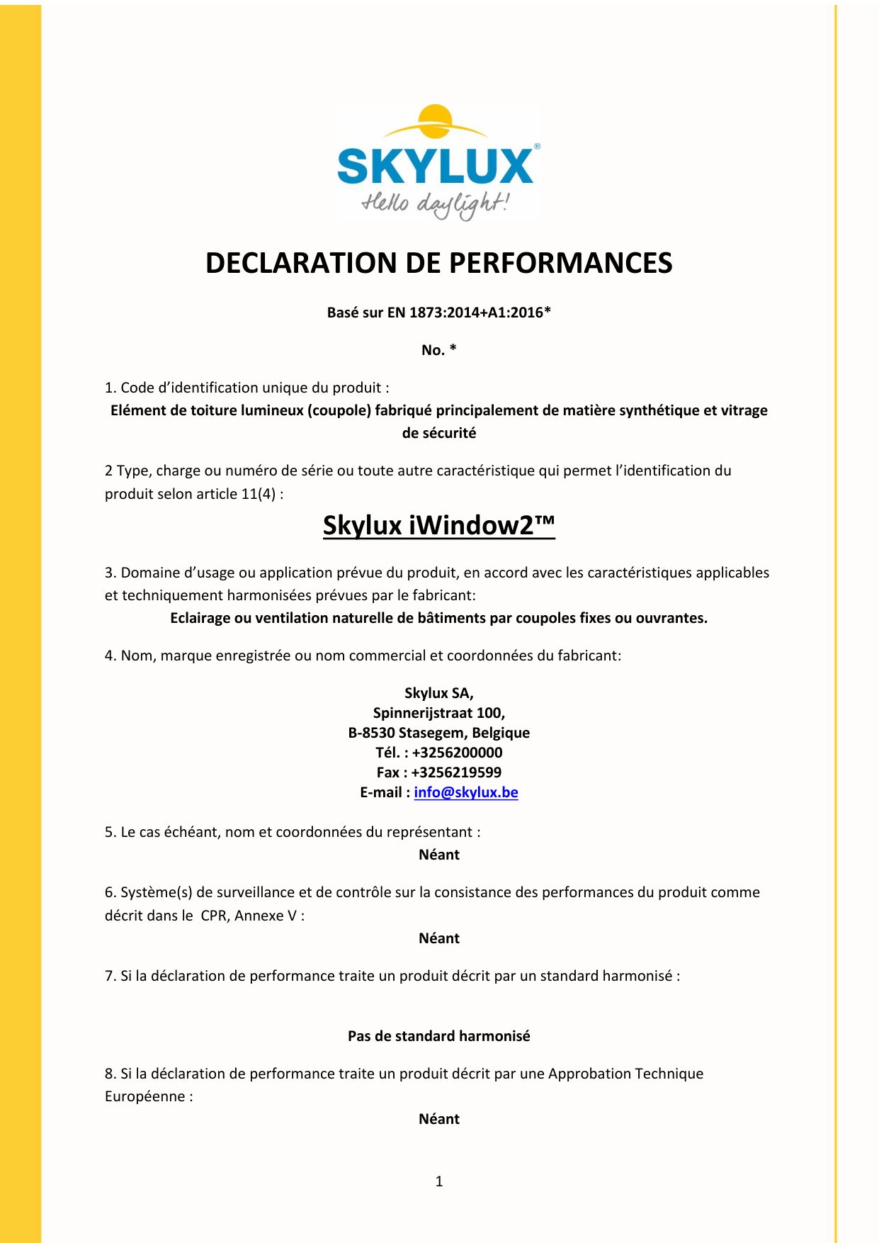 DOP (Declaration of Performance)