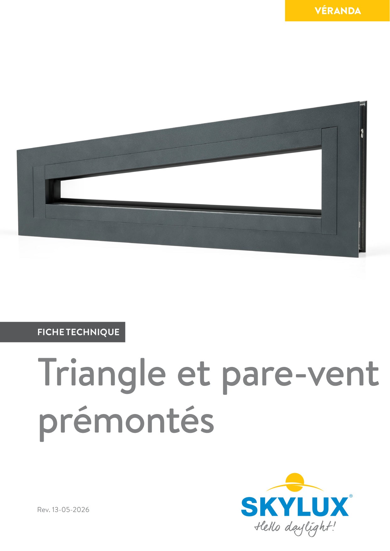 Technical Data Sheet pre-assembled triangle and wind deflector 