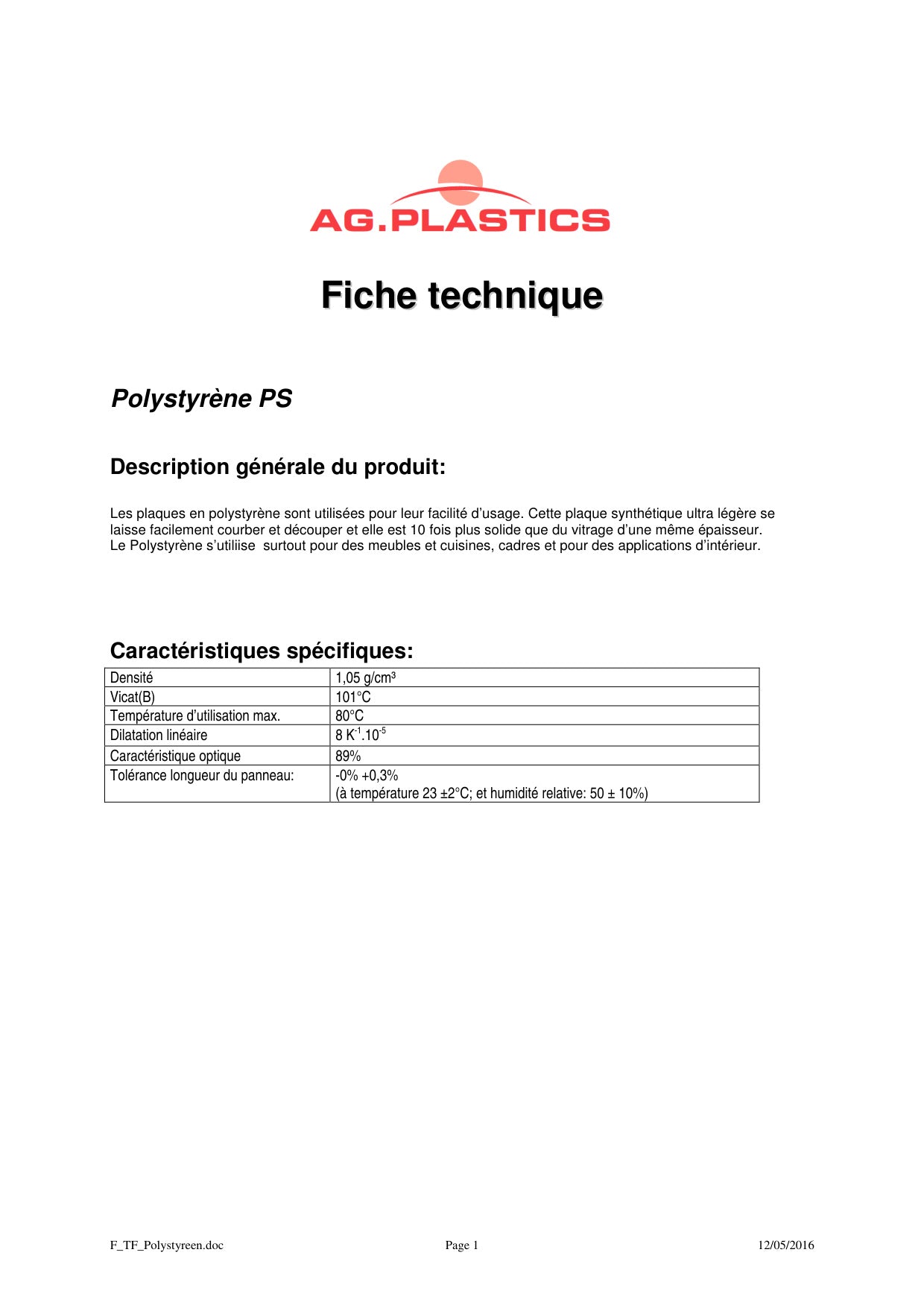 Technische Daten Stegplatten für Terrassenüberdachungen