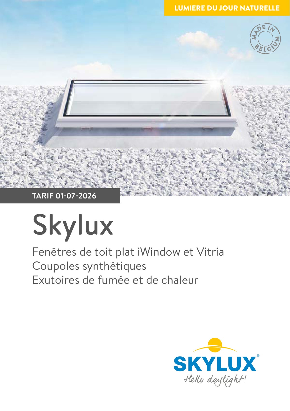 Price list skylights, flat roof windows and smoke and heat extraction