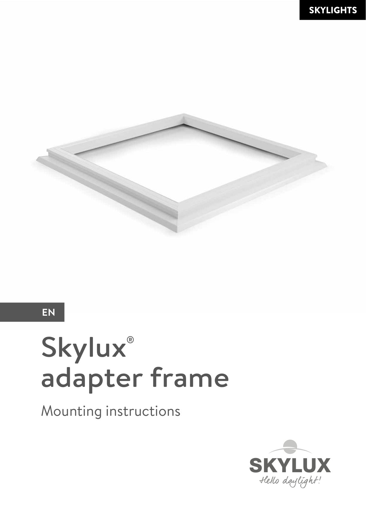 Installation instructions - Adapter frame