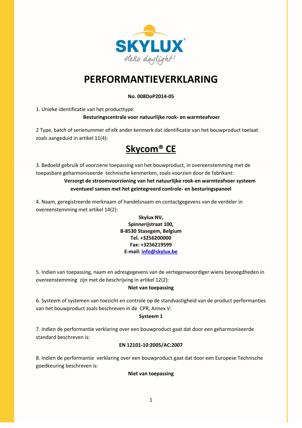 DOP (Declaration of Performance)