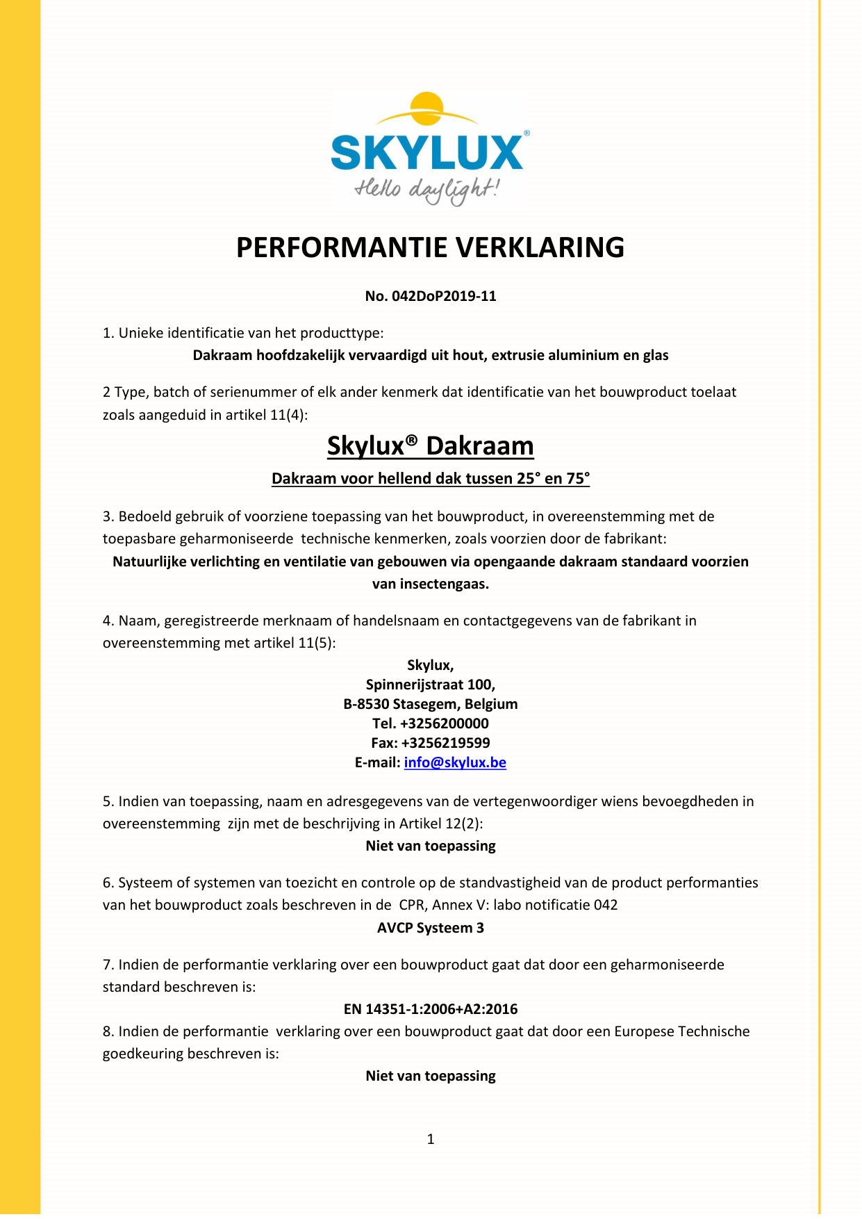 DOP (Declaration of Performance)