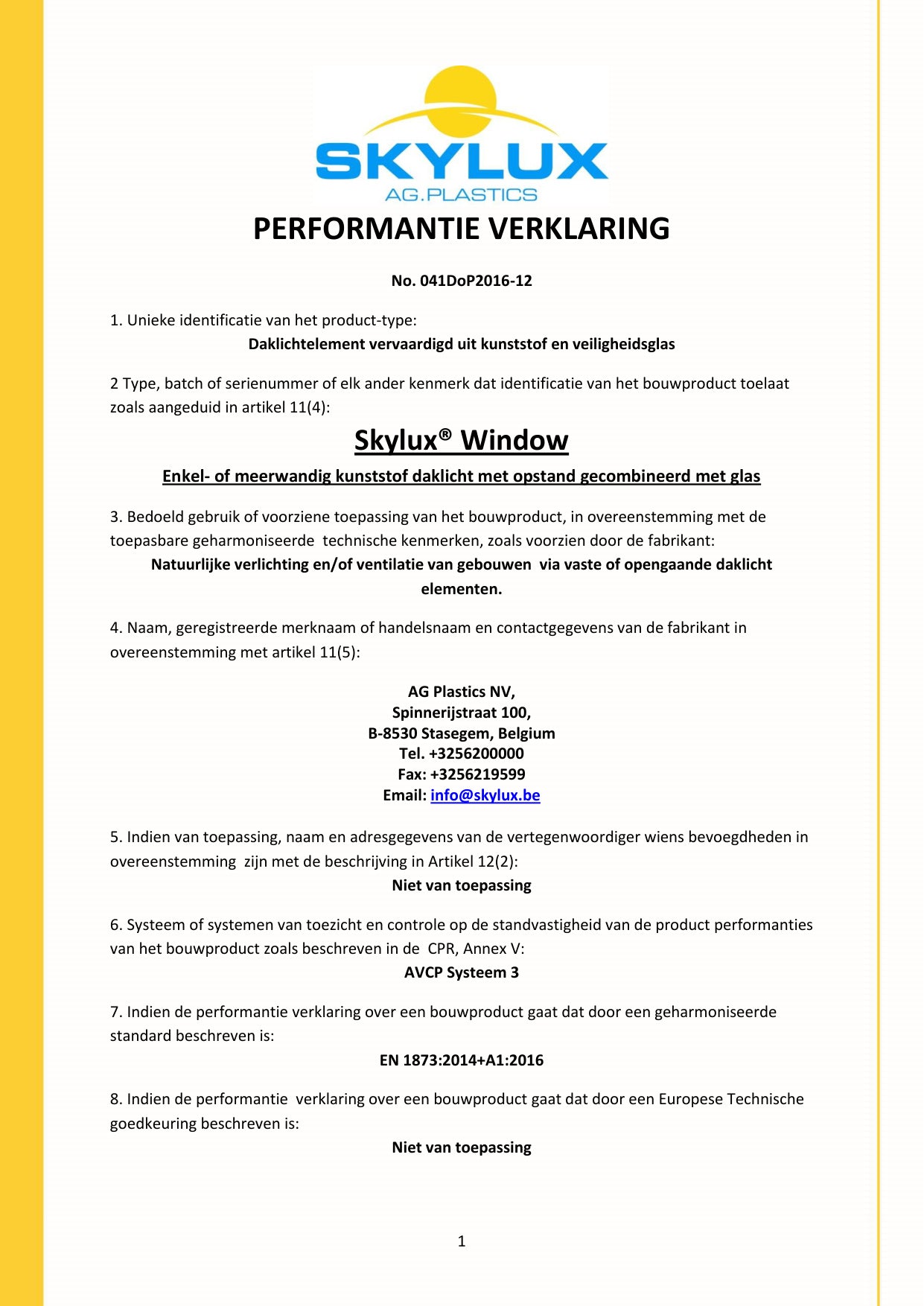 DOP (Declaration of Performance)