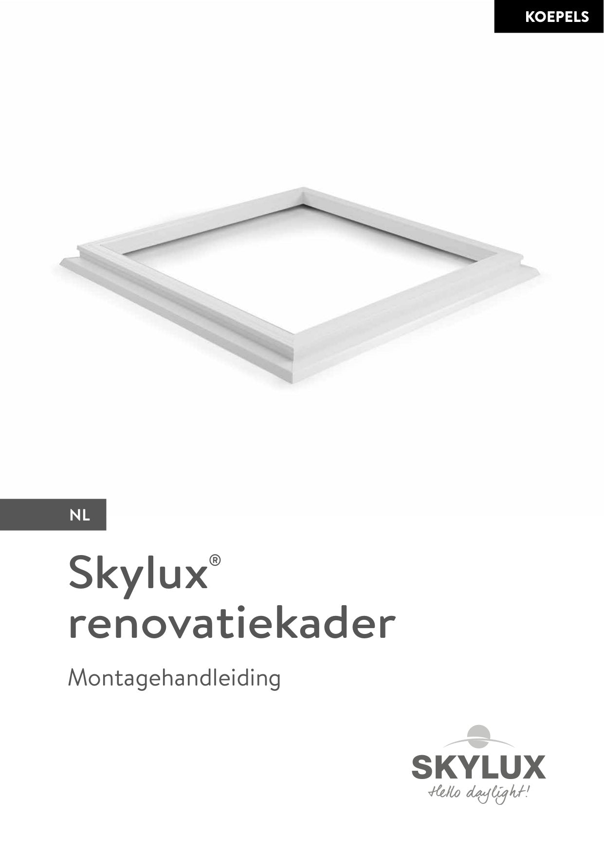 Installation instructions - Adapter frame