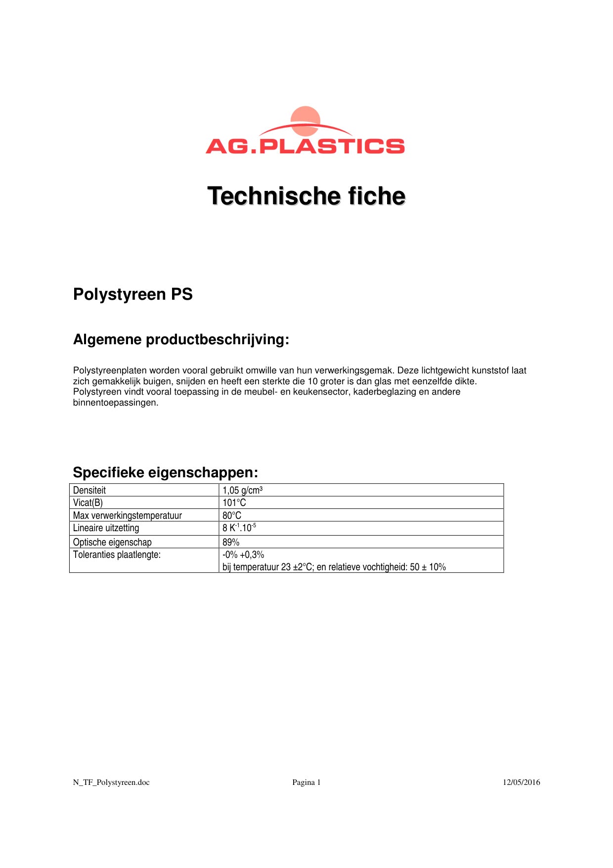 Technische Daten Stegplatten für Terrassenüberdachungen