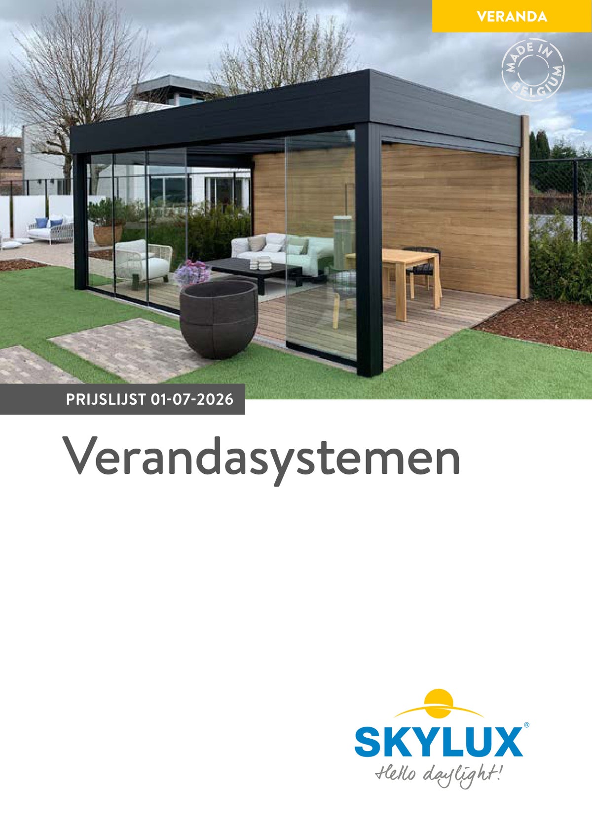 Preisliste Verandasysteme 