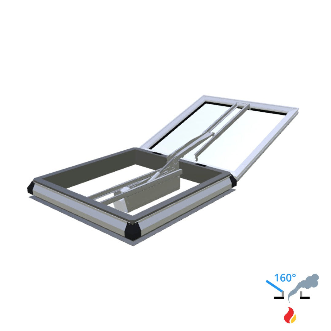 Skylux 160° CE met koepel en metaalopstand met dubbele LM-motor - iDome 0900 x 0900 mm