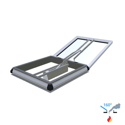Skylux 160° CE met koepel en metaalopstand met dubbele LM-motor - iWindow3 1200 x 1200 mm