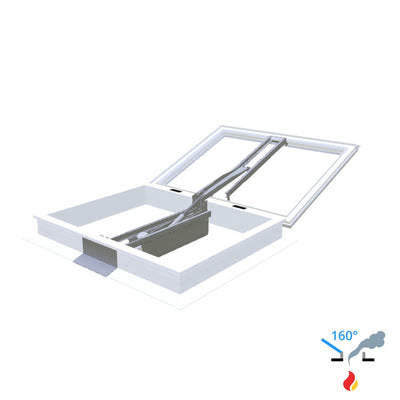 Skylux 160° CE met koepel en pvc-opstand 16/00 met LM-motor 0700 x 1000 mm