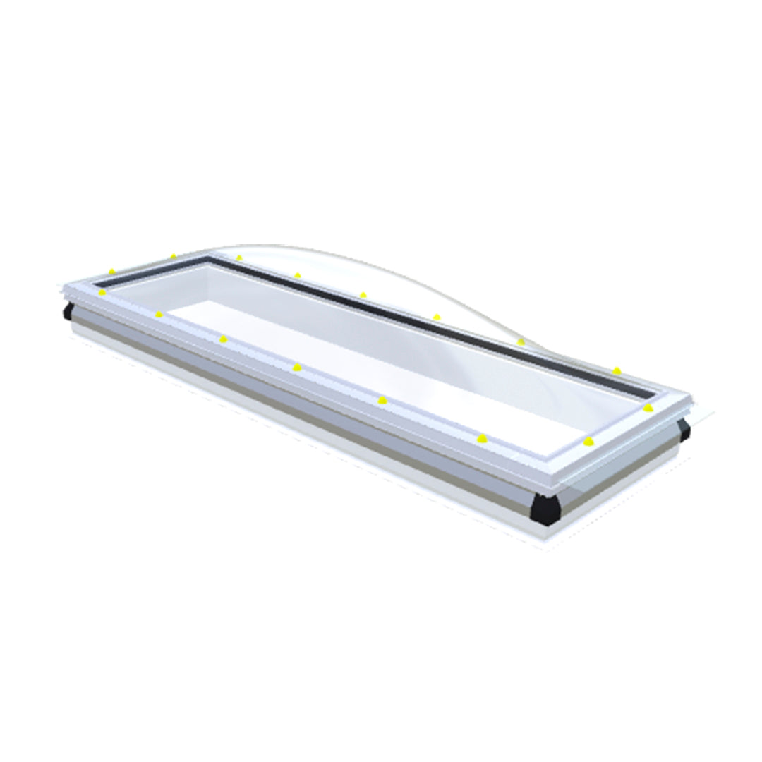 Skylux iDome voorgemonteerd - vaste uitvoering helder - met 20/00 EP opstand 1200 x 2100 mm