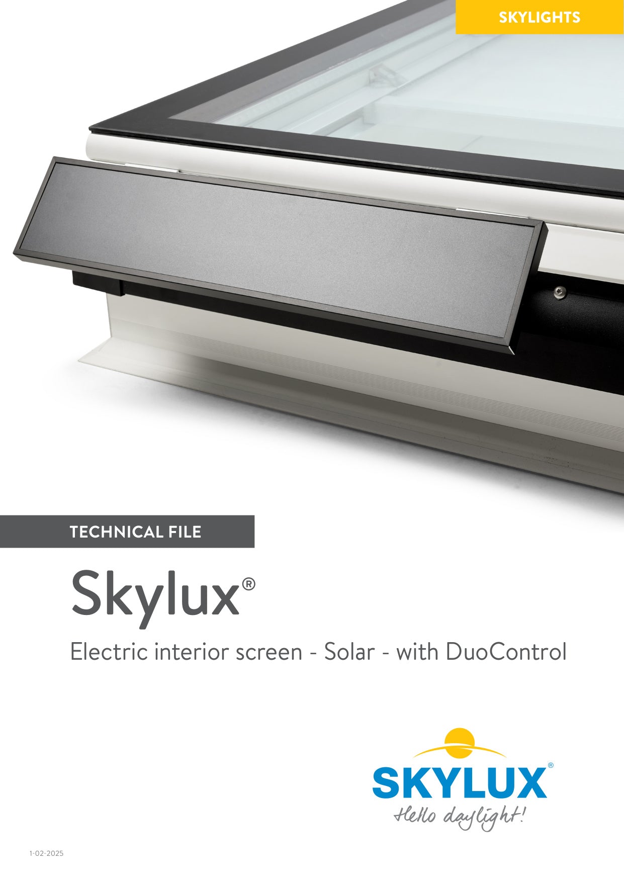 Technical file Electric interior sunblind Solar 
