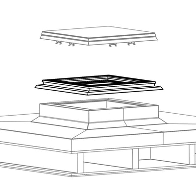renovatiekader pvc met inserts voor lichtkoepel of platdakraam 1600 x 2800 mm